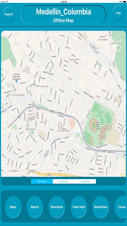 Medellin Colombia Offline City Map Navigation