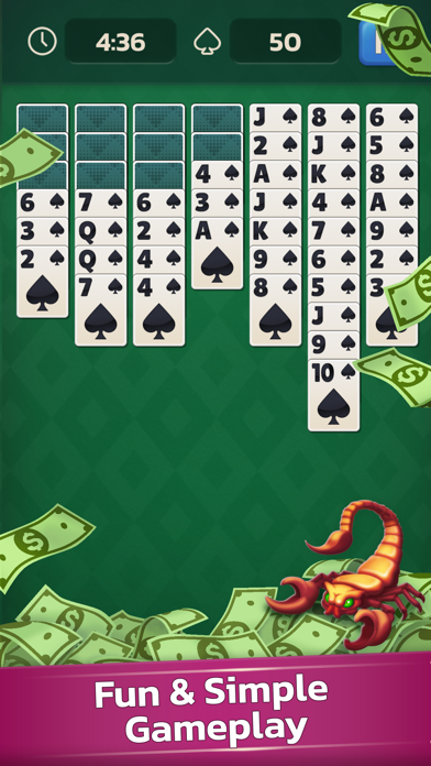 Scorpion Solitaire Skillz Game Screenshot