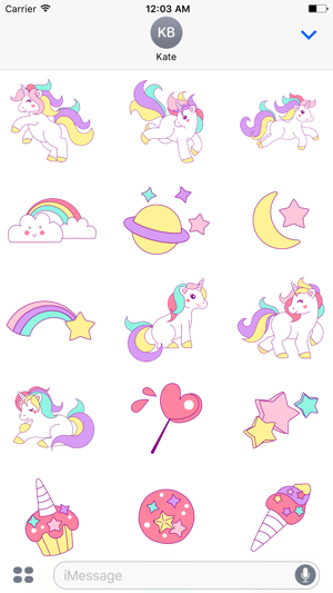 Pastel UNICORN Words Stickers(圖1)-速報App