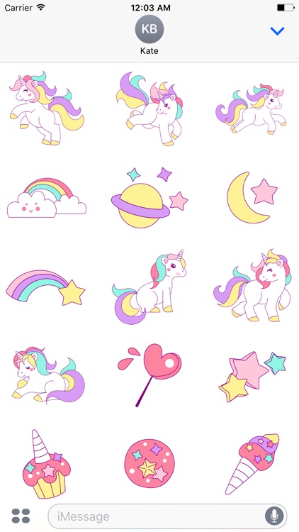 Pastel UNICORN Words Stickers