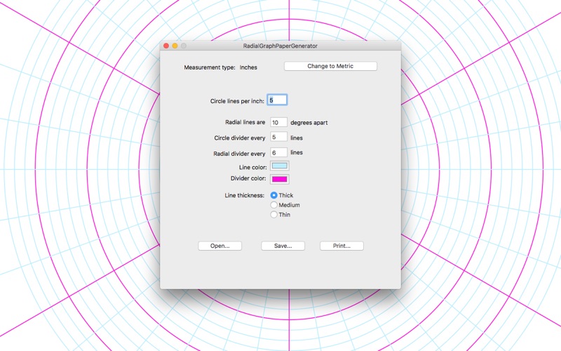 Screenshot #1 pour RadialGraphPaperGenerator