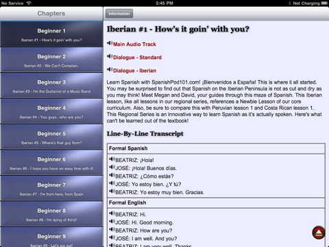 Beginner Iberian Spanish for iPad (Spain) screenshot 2