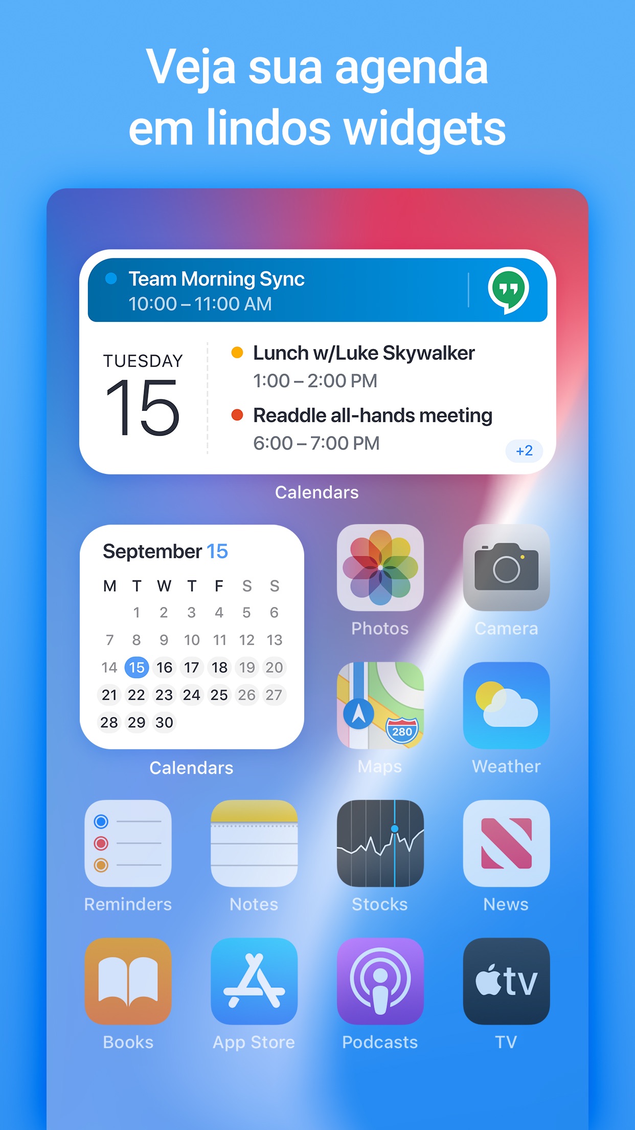 Screenshot do app Calendars: Agenda e lembretes