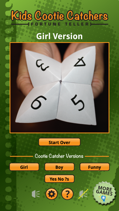 Cootie Catcher Game Screenshot