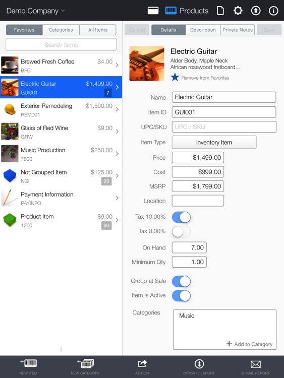 Quick Sale - Invoicing, Estimates & Inventory