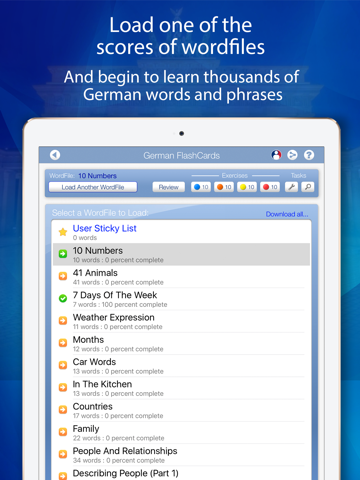 Learn German FlashCards for iPad screenshot 2