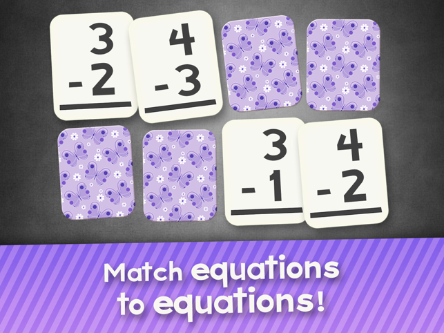 ‎Subtraction Flash Cards Match Math Games for Kids Screenshot