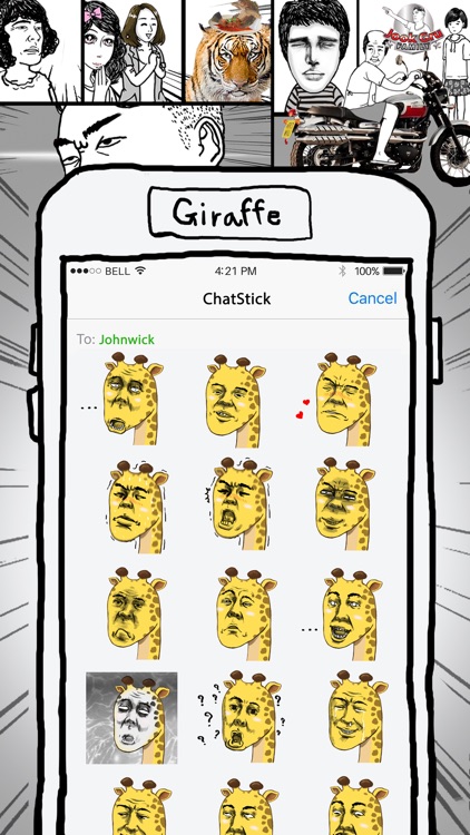 Jookgru Giraffe Cartoon Stickers for iMessage