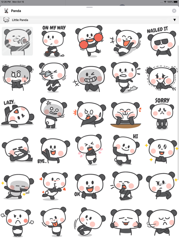 Kawaii Panda Stickers Pack iPad screenshot 2 - Stickers app