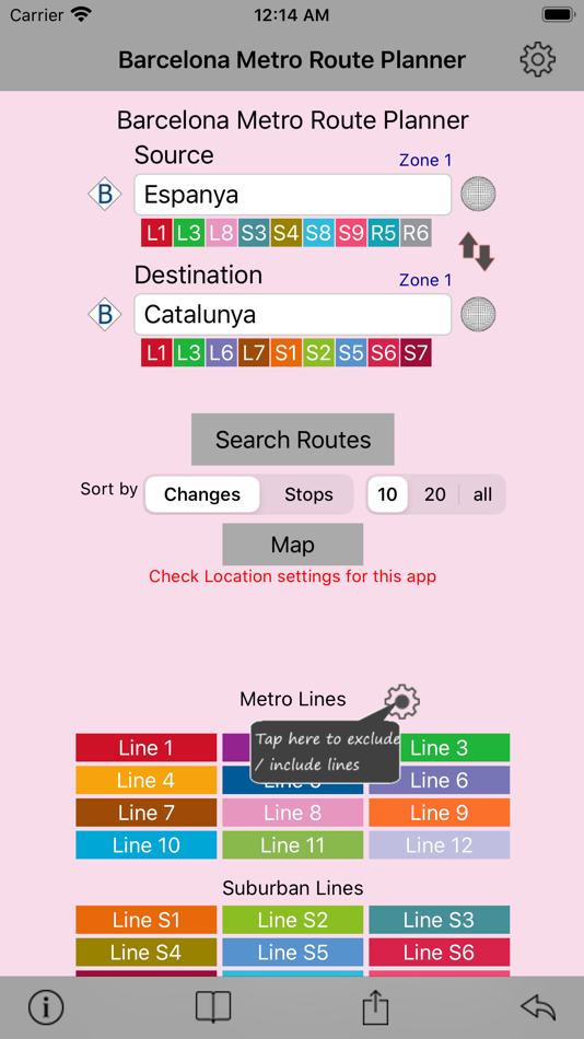 Barcelona Metro Route Planner - 1.4 - (iOS)