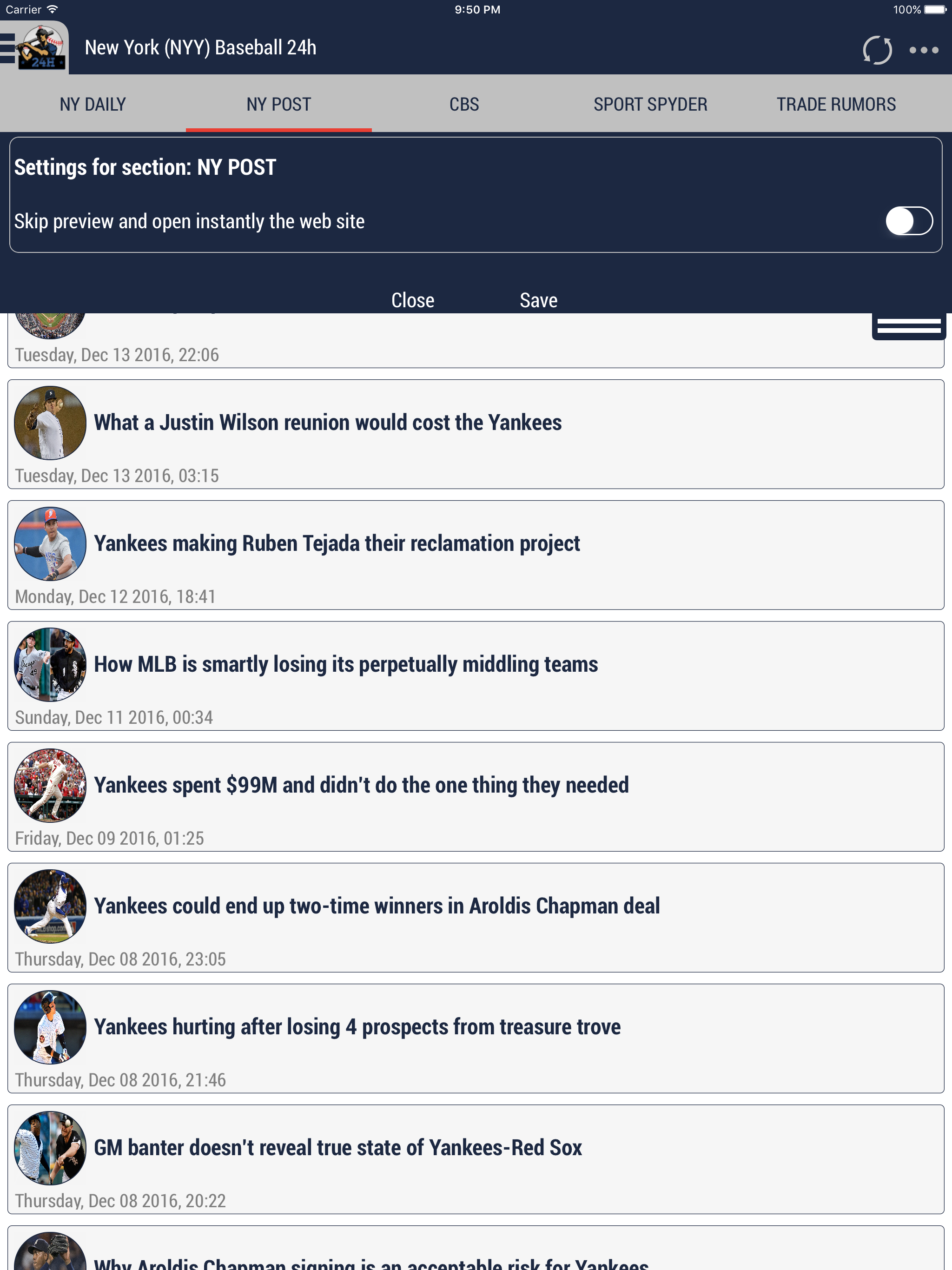 New York (NYY) Baseball 24h