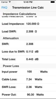 transmission line calc iphone capturas de pantalla 3