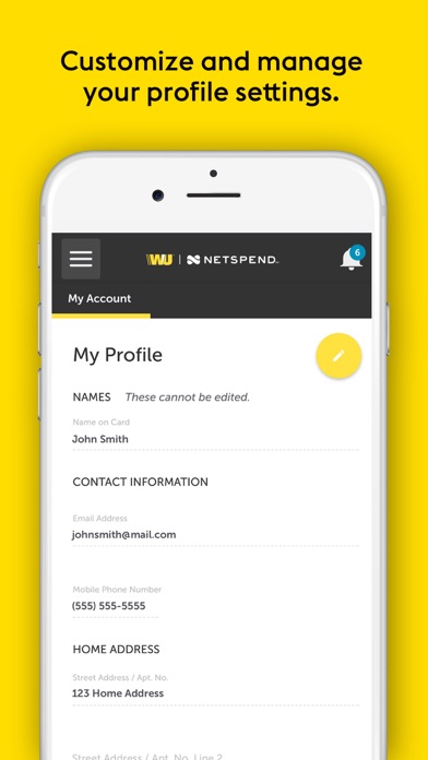 Western Union Netspend Prepaid Screenshot