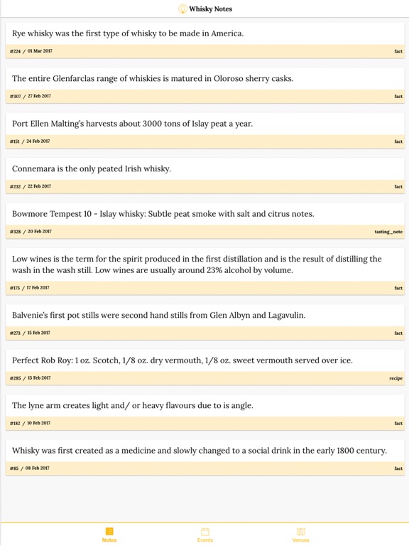 Whisky Notes iPad screenshot 1 - Food & Drink app