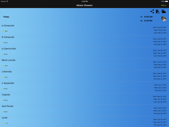 Meteor Shower Calendar Free screenshot