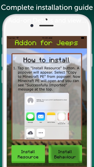 AddOn for Jeeps for Minecraft PEのおすすめ画像1