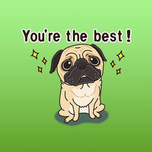 Duke The Funniest Pug English Stickers iOS App