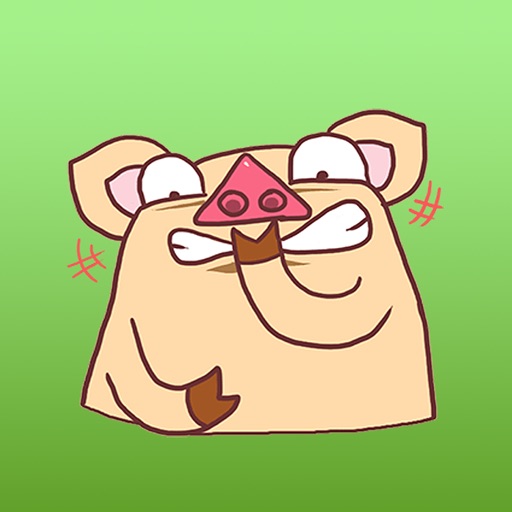 Mon - The Funny Stupid Pig English Sticker iOS App