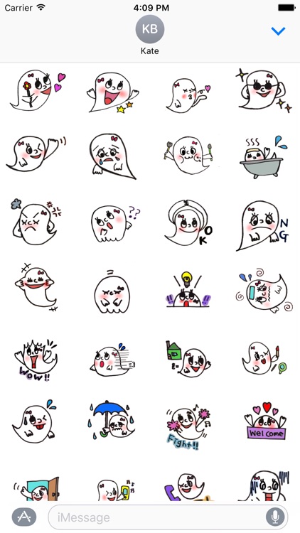 Cute Ghost sticker set 7 by Hang Nguyen