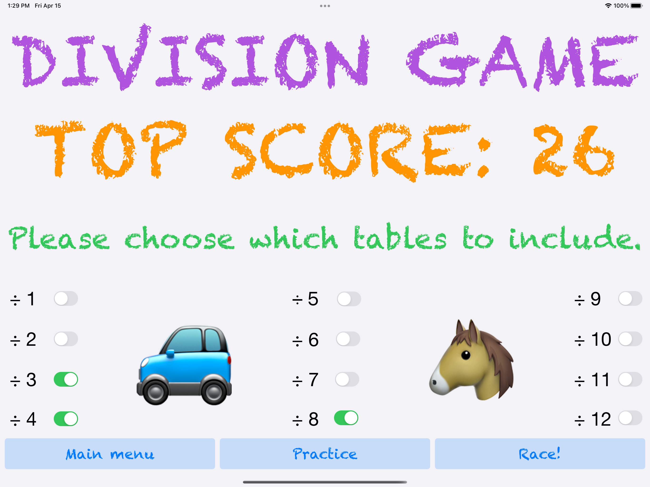 Flashcards for math
