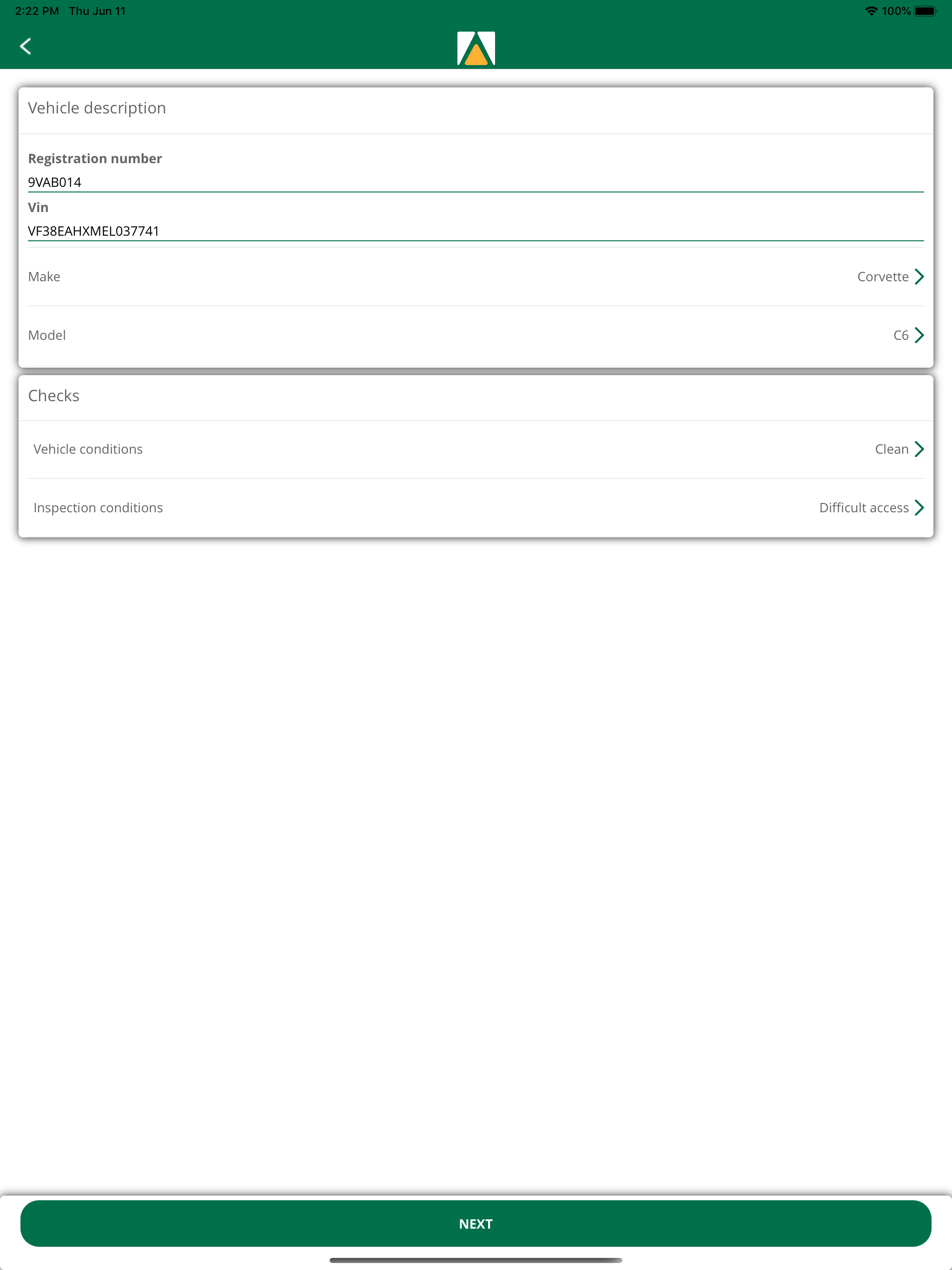 Macadam CarCheckApp