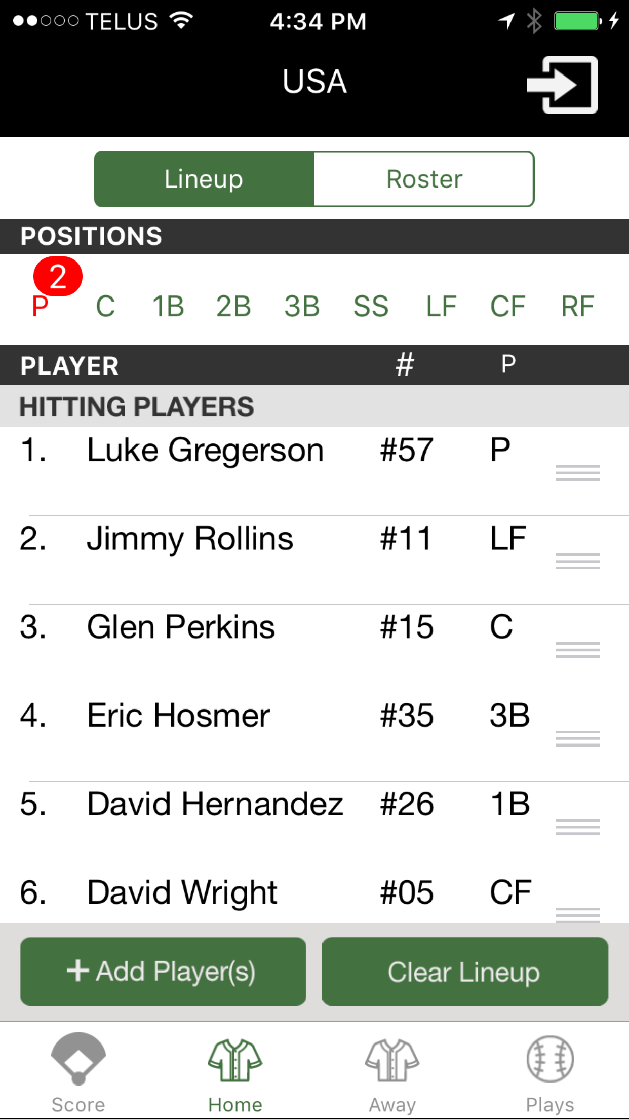 Amateur Baseball Scoring App