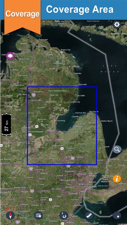 Saginaw Bay GPS offline nautical chart for boaters