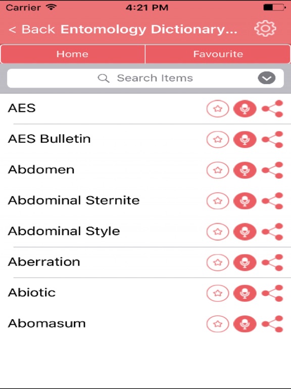 Entomology Dictionary Terms Definitions iPad screenshot