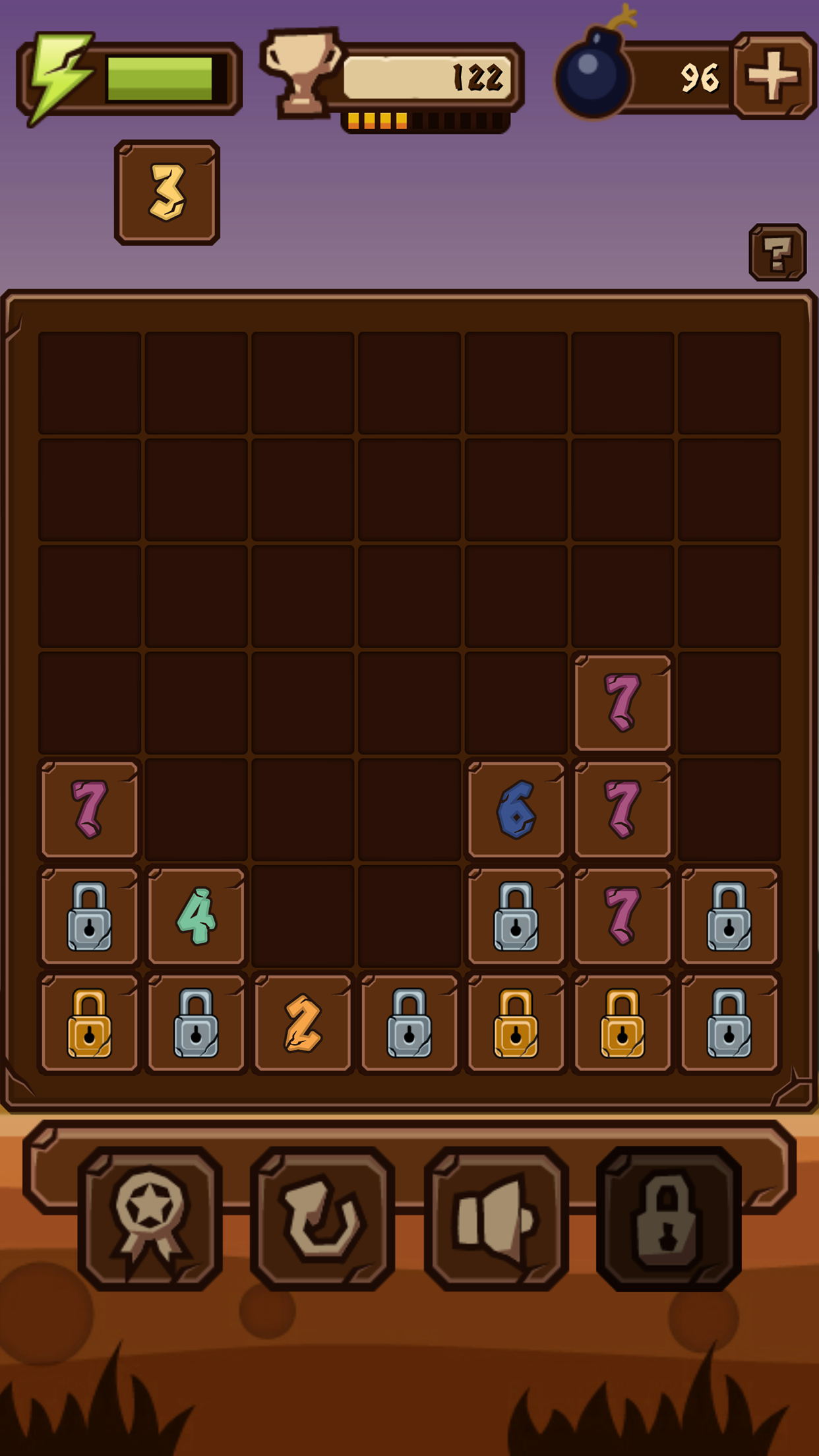 7Bricks - Complex logical puzzle game with numbers