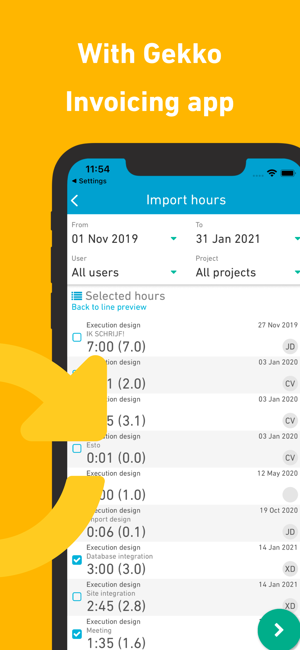 Gekko Hours - Time tracking