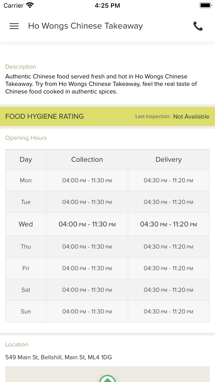 Ho Wongs Chinese Takeaway.