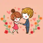 Hand-Drawn Couple Stickers App Contact