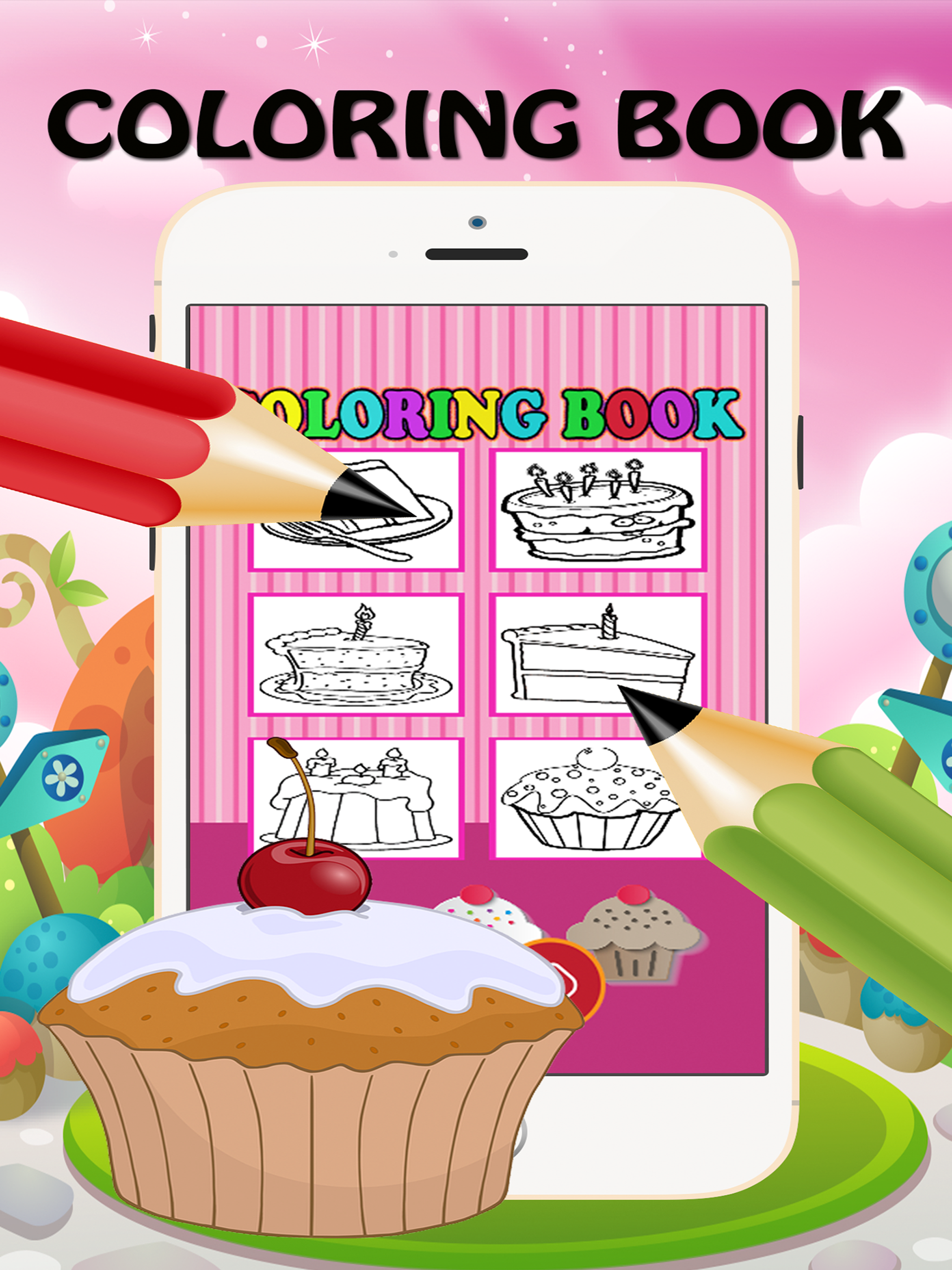 Valentine Cup Cake Bakery Coloring Book For Kids screenshot 7