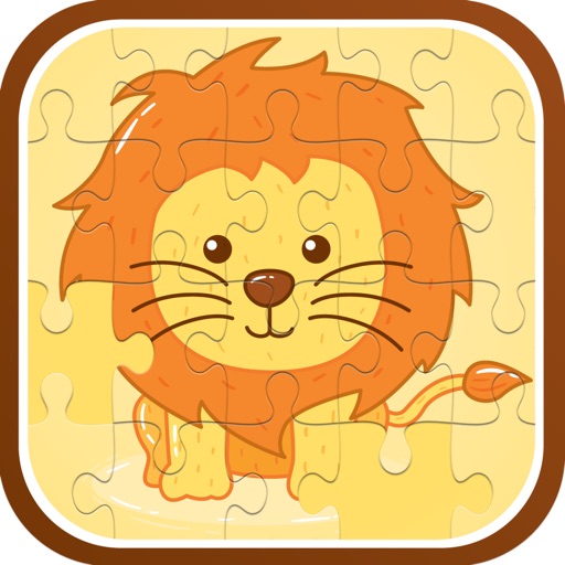 The lion cartoon jigsaw puzzle games iOS App
