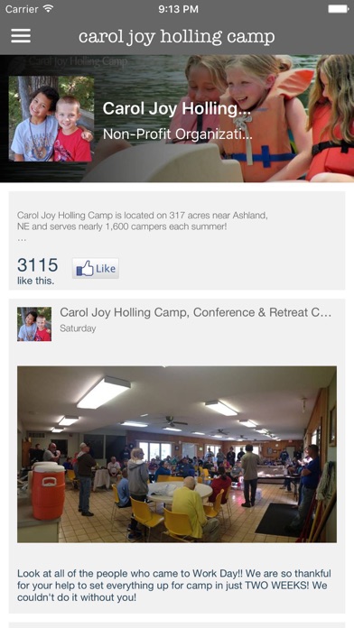 Carol Joy Holling Camp Screenshot