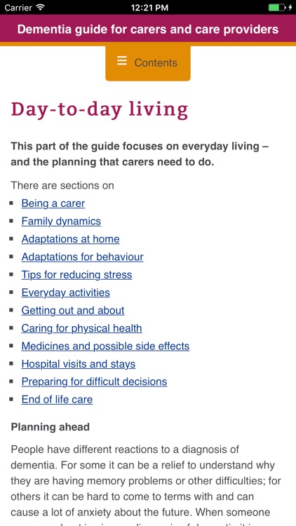 Dementia guide for carers and care providers