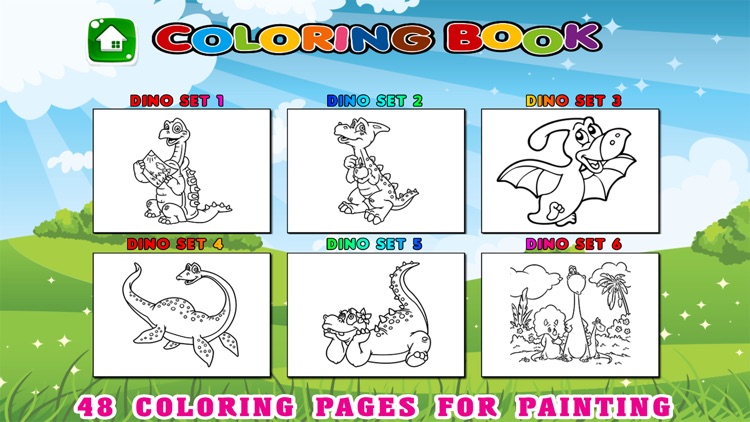 Dinosaur Free Kids Coloring Book - Vocabulary Game