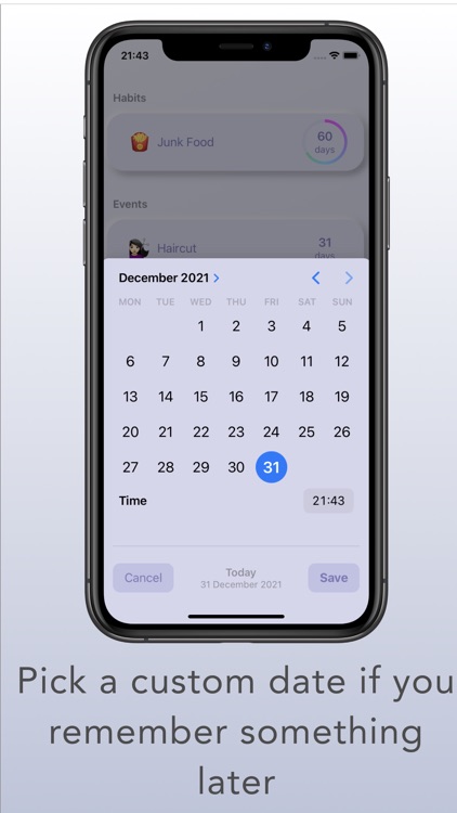 Since - Event & Habit tracker