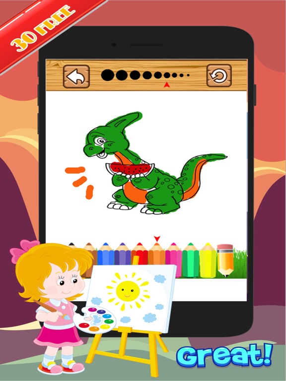Screenshot #5 pour Dinosaur Activities:Coloring Markers Learning Game
