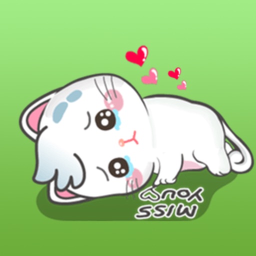 Snow Cat So Cute Sticker icon