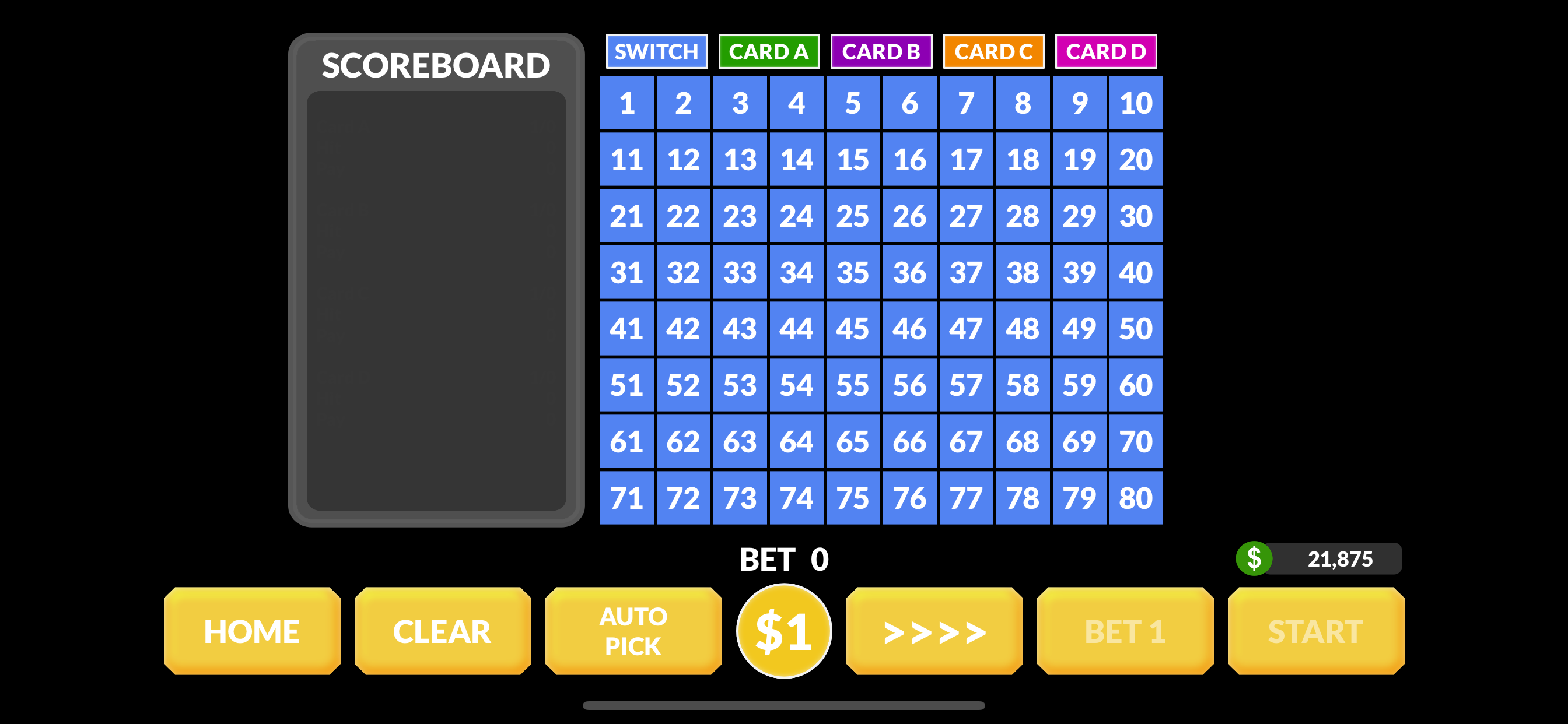 Super Keno 4 Card
