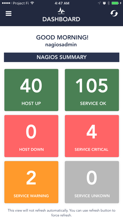 Screenshot #1 pour Server Alarms - Nagios Client