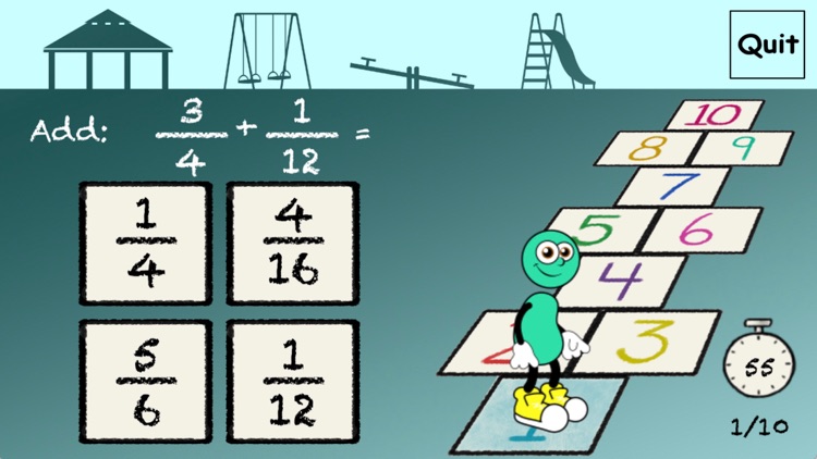 Hopscotch - Adding Fractions