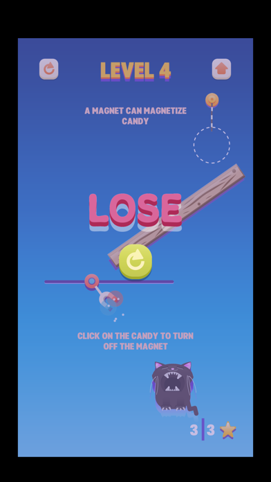Cut Candy Ropes: Feed The Cat Screenshot
