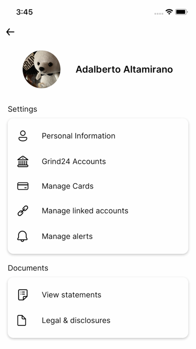 Grind24 - Mobile Banking Screenshot