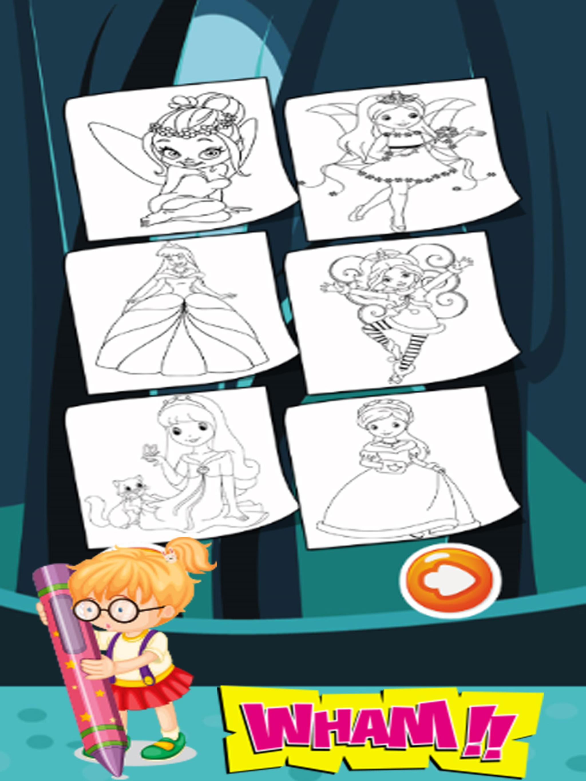 Princess Fairy and Mermaid Coloring Pages For Girl
