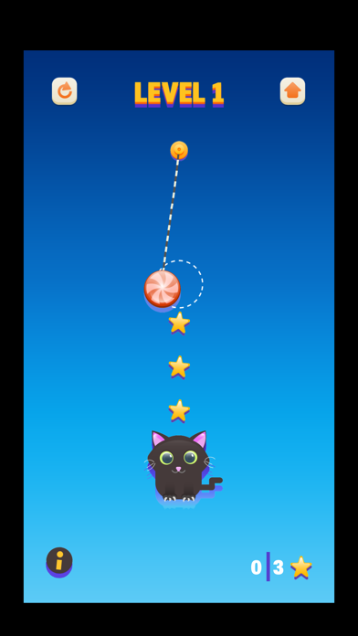 Cut Candy Ropes: Feed The Cat Screenshot