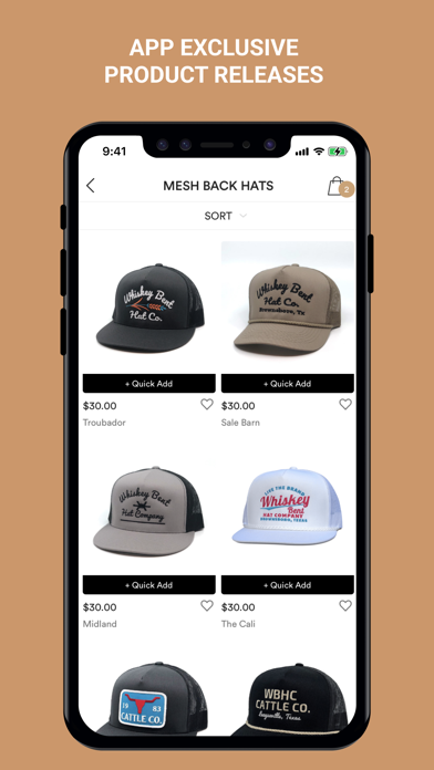 Whiskey Bent Hat Co. Screenshot