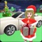 Icon Christmas Santa Girl Car Drive