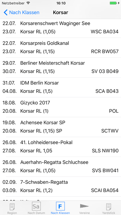 Screenshot #3 pour Regattakalender & Yardstick